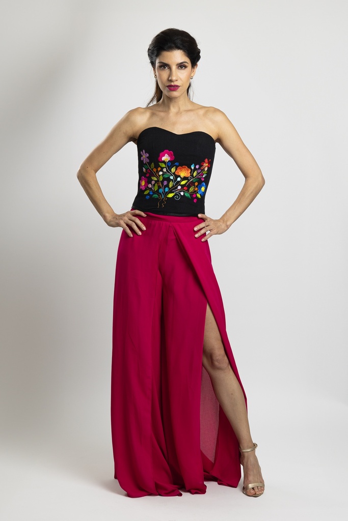 Corset bordado ligero en cintura