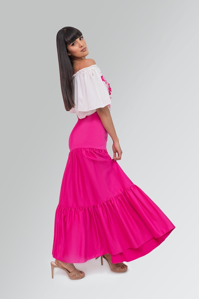 Falda Campesina Clásica Casual Gabardina