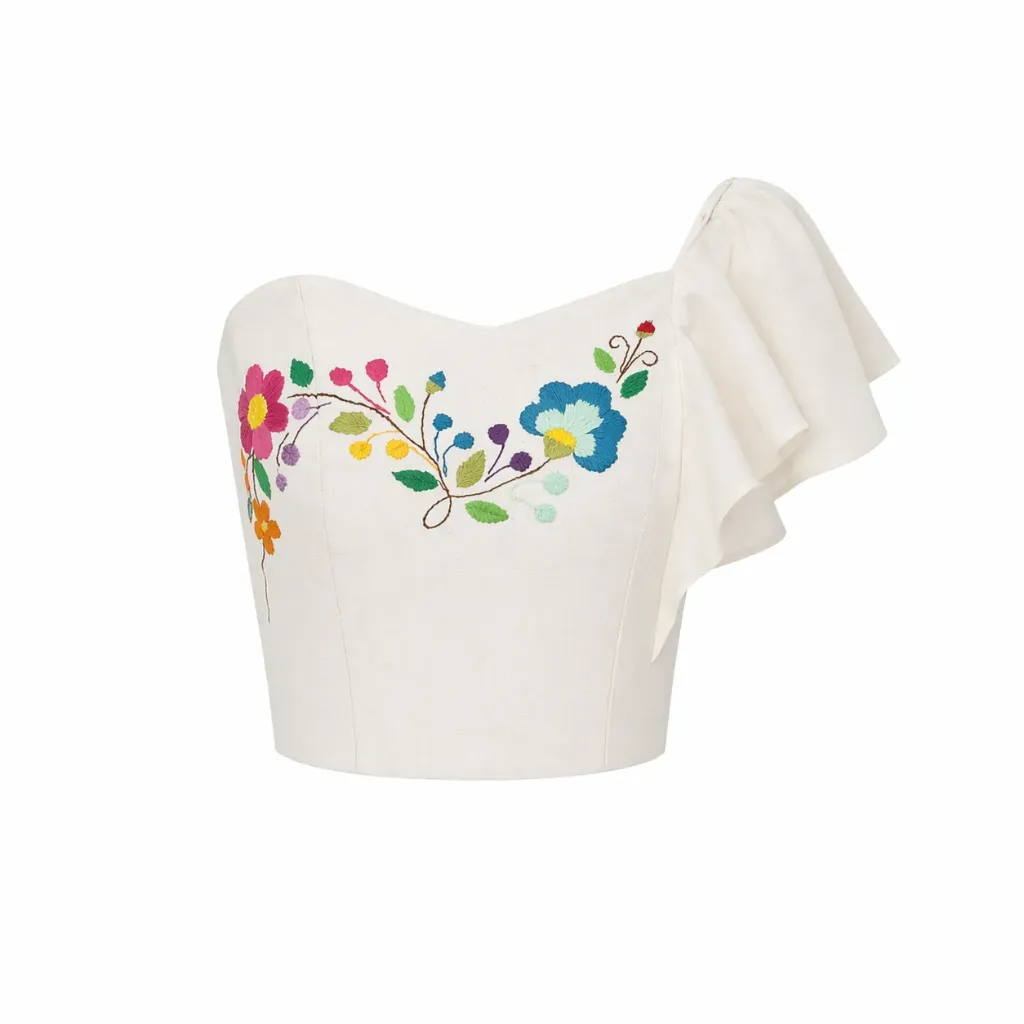 Top María Candelaria Bordado