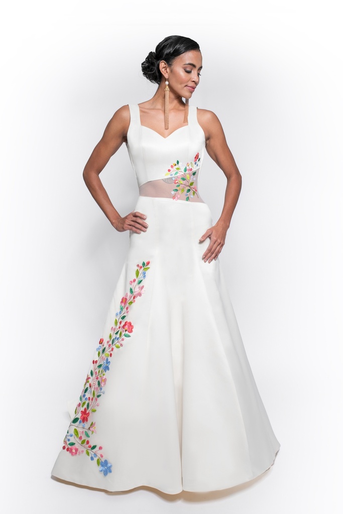 Crisantema (Telar de Pedal, Blanco)