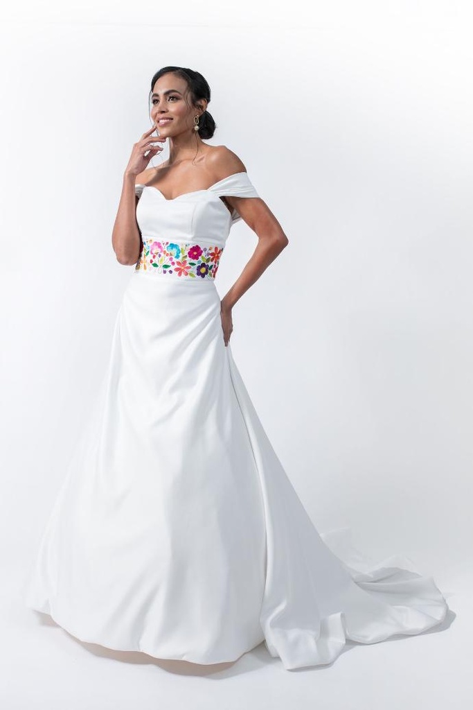 Rosa Novia Clásico (Telar de Pedal, Blanco)