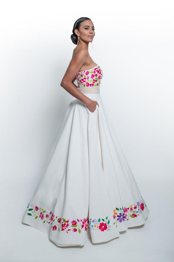 Alexandra Bugambilias (Telar de Pedal, Blanco)